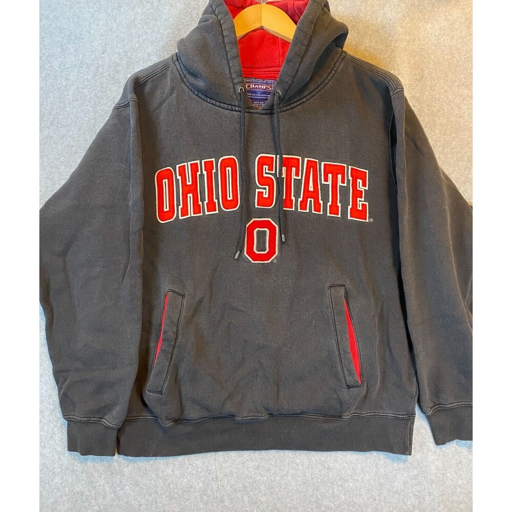 Ohio State Buckeyes Hoodie Mens Small Faded Black Embroidered Champs Sports NCAA